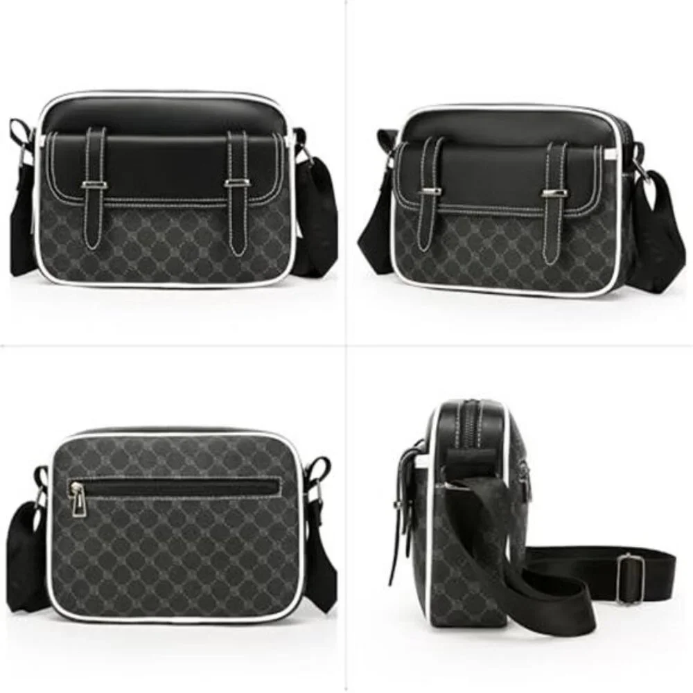Crossbody Bag for Mens Pu leather Cross Body Purse Multi Pocket Shoulder Bag